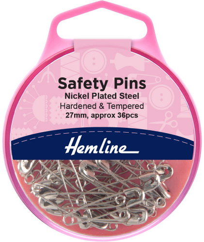 Hemline Spínací špendlíky 27 mm stříbrné, 36 ks - Sewing Machine Accessory - Main image