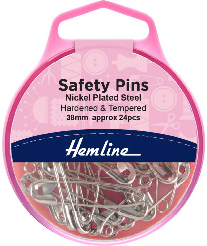 Hemline Spínací špendlíky 38 mm stříbrné, 24 ks - Sewing Machine Accessory - Main image