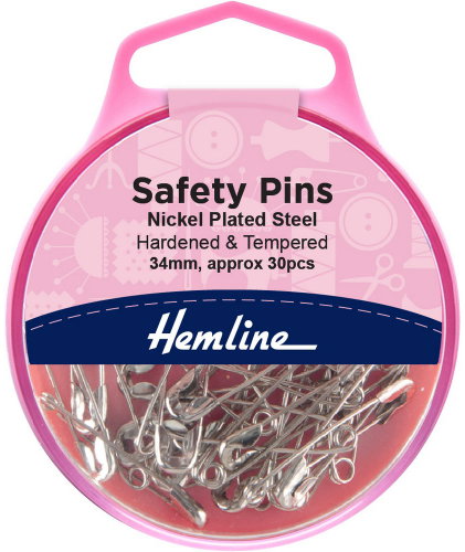 Hemline Spínací špendlíky 34 mm stříbrné, 30 ks - Sewing Machine Accessory - Main image