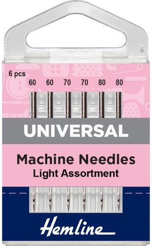 Hemline Universal Sewing Machine Needles, finer sizes 70-90, 6pcs - Sewing Machine Needles - Main image