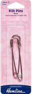 Hemline Spínací špendlíky na kilty a brože 75 mm, stříbrné nikl, 2 ks - Sewing Machine Accessory
