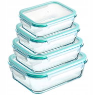 Retoo Lunchbox skleněná nádoba na potraviny žáruvzdorná hermetická sada 4 ks - Storage Jar