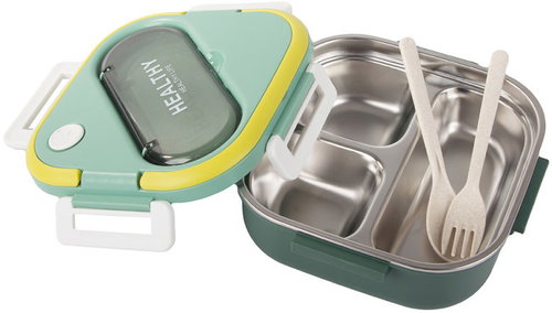 Verk 07332 Svačinový box s přihrádkami a příborem 1000 ml, zelený - Lunch Box - Main image
