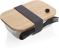 XD Design Skleněný svačinový box s příborem 600 ml, transparent - Lunch Box