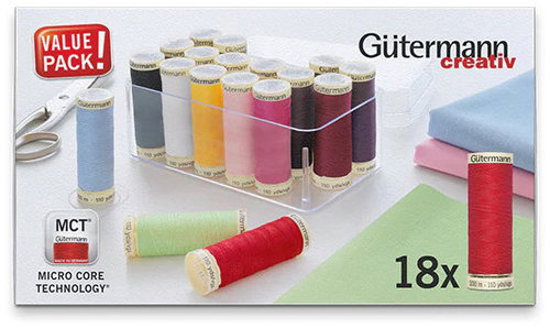 Gütermann Sada nití, box 18 barev, 100 m - Sewing Thread - Main image