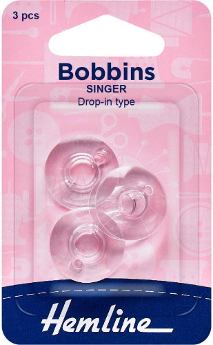 Hemline Universal Bobbins for Singer Class 66 Sewing Machines, height 10.8mm, 3pcs - Sewing Machine Accessory - Main image