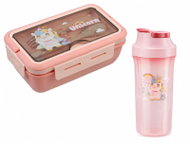 Verk 07334 Svačinový set, box s příbory 1100 ml, láhev 500 ml, růžový - School Set