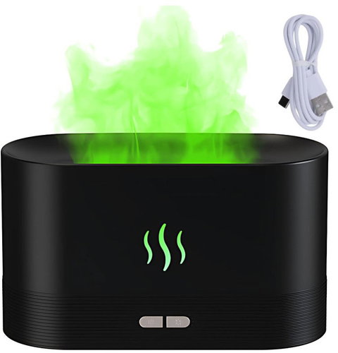 Verk 24640 Humidifier with RGB LED flame effect, USB, 180 ml, black - Air Humidifier - Main image