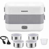 Verk 07543 Elektrický ohřívač jídla 2,2 l, 200 W, 4 nerezové nádoby, bílý - Snack Box