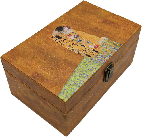 Empt Luxury tea box with Gustav Klimt motif, 25 × 16 × 11 cm Main image Empt Luxury tea box with Gustav Klimt motif, 25 × 16 × 11 cm - Tea Storage Box - Main image