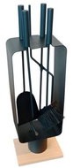IQ garden Fireplace tool set with stand, 4 tools, black - Fireplace tools
