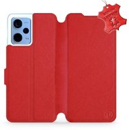 Mobiwear Kožený flip pro Xiaomi Redmi Note 12 5G - Červené - L_RDS - Phone Cover