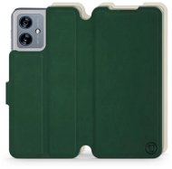 Mobiwear Soft Touch flip pro Motorola Moto G54 5G / Moto G54 5G Power Edition - Zelené & Béžové - Phone Case
