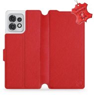 Mobiwear Kožený flip pro Motorola Edge 40 Pro - Červené - L_RDS - Phone Cover