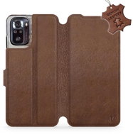 Kožený Mobiwear flip pro Xiaomi Poco M5s Hnědé L_BRS - Phone Case