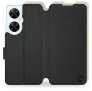 Mobiwear Soft Touch flip pro Huawei Nova 11i Černé & Béžové - Phone Case