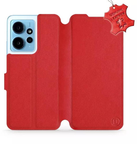 Kožený Mobiwear flip pro Xiaomi Redmi Note 12 4G - Červené - L_RDS - Phone Case - Main image