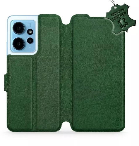 Kožený Mobiwear flip pro Xiaomi Redmi Note 12 4G - Zelené - L_GRS - Phone Case - Main image