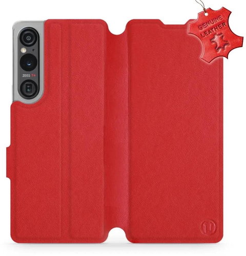 Kožený Mobiwear flip pro Sony Xperia 1 V Červené L_RDS - Phone Case - Main image