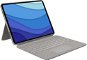 Logitech Combo Touch für iPad Pro 12.9“ (5. Generation), Sand - UK - Hülle für Tablet mit Tastatur