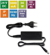 McLED Napájecí adaptér 36W, DC24V/1,5A, IP20, černý plast, s vidlicí - Napájecí zdroj