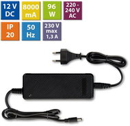McLED Power adapter 96W, DC12V/8A, IP20, black plastic, with plug - Power Supply