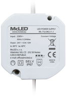 McLED Napájecí zdroj 12 W, DC24 V/0,5 A, IP67, do elektroinstalační krabice - Napájecí zdroj