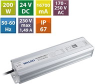 McLED Power supply 200W, DC24V/8,33A, IP67, aluminium - Power Supply
