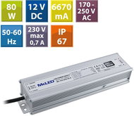 McLED Power supply 80W, DC12V/6,67A, IP67, aluminium - Power Supply