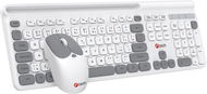 C-TECH Quallis, bezdrátový set, bílý, USB - CZ/SK - Set klávesnice a myši