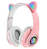 MG Bezdrátové sluchátka s kočičíma ušima B39A, růžové - Wireless Headphones