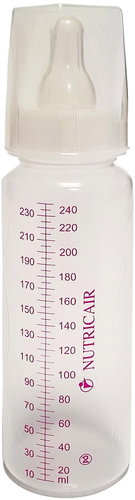 NUTRICAIR nutrition bottle 240 ml with teat - 6 pcs - Baby Bottle - Main image