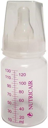 NUTRICAIR 130 ml feeding bottle with teat, 3 speeds - 8pcs - Baby Bottle - Main image