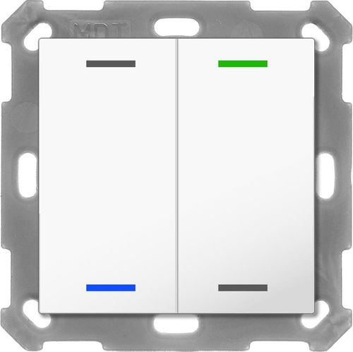 MDT Technologies KNX 2tlačítko 55x55 mm, RGBW LED, bílá, měření teploty - Vypínač - Hlavní obrázek