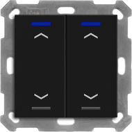 MDT Technologies KNX 4tlačítko 55x55 mm, RGBW LED, potisk žaluzie, matná černá, měření teploty - Vypínač