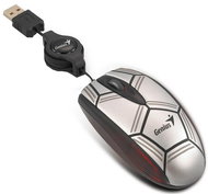 Myš Genius mini Navigator P300 football, stříbrná (silver), přenosná optická, 800dpi, navíjecí kabel - Mouse