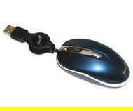 Myš Genius NetScroll+ Mini Traveler PRO modrá (blue) optická, navíjecí kabel, PS/2 + USB - Mouse