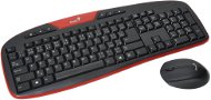 Genius KB-8005 CZ + SK in schwarz und rot - Tastatur/Maus-Set