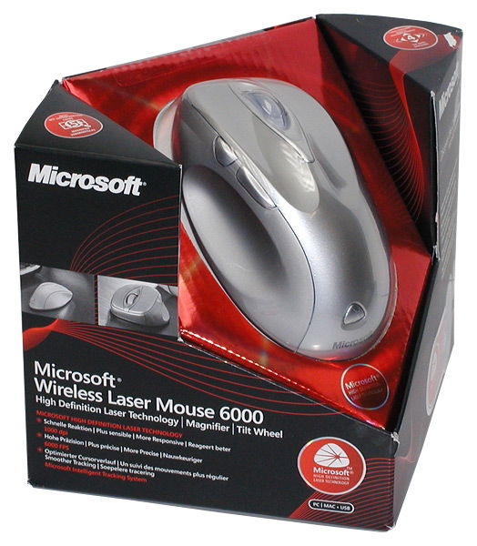 bezdrátová, Myš Microsoft Wireless Laser Mouse 6000 stříbrná