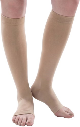 MEDIAL Medical Compression Calf Stockings Ccl 2 Open Toe - Nude, Size 5XL - knee socks - Main image