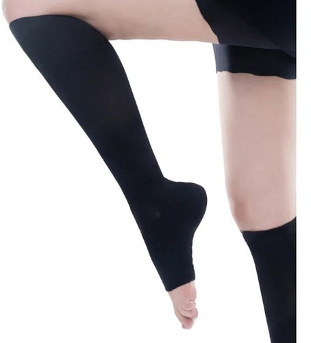 MEDIAL Medical Compression Calf Stockings 2nd Compression Class Open Toe - Black, Size 5XL - knee socks - Main image