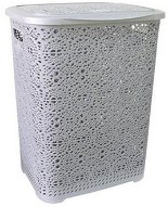 Mega Plast, Koš na prádlo MONAKO, 57 × 45 × 38 cm, šedá metalíza - Koš na prádlo