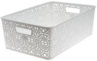 Mega Plast, Basket MONAKO XL, 14 × 39 × 27 cm, white - Basket