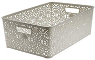 Mega Plast, Basket MONAKO XL, 14 × 39 × 27 cm, light grey - Basket