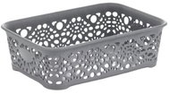 Mega Plast, Basket MONAKO XS, 6 × 20 × 14 cm, metallic grey - Basket