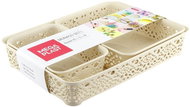 Mega Plast, Set of baskets MONAKO XS + S + M, 6,5 × 36 × 27 cm, cream - Basket