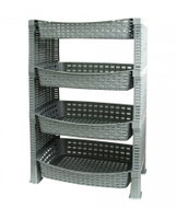 Mega Plast Shelf polyratan, 41 × 30 × 65 cm, světle šedá - Shelving Unit