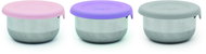 Melii Stainless steel jars 89 ml 3 pcs with silicone lid pink/grey - Food Container Set