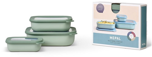 Mepal Cirqul Rectangular Nordic Sage 0,5 l + 1 l + 2 l - Ételtároló doboz szett - Fő fotó