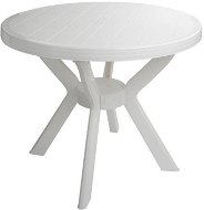 MEGA PLAST stôl MEZZO O 90 cm, biely, PP - Záhradný stôl
